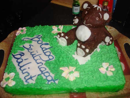 Csoki torta keksz macival